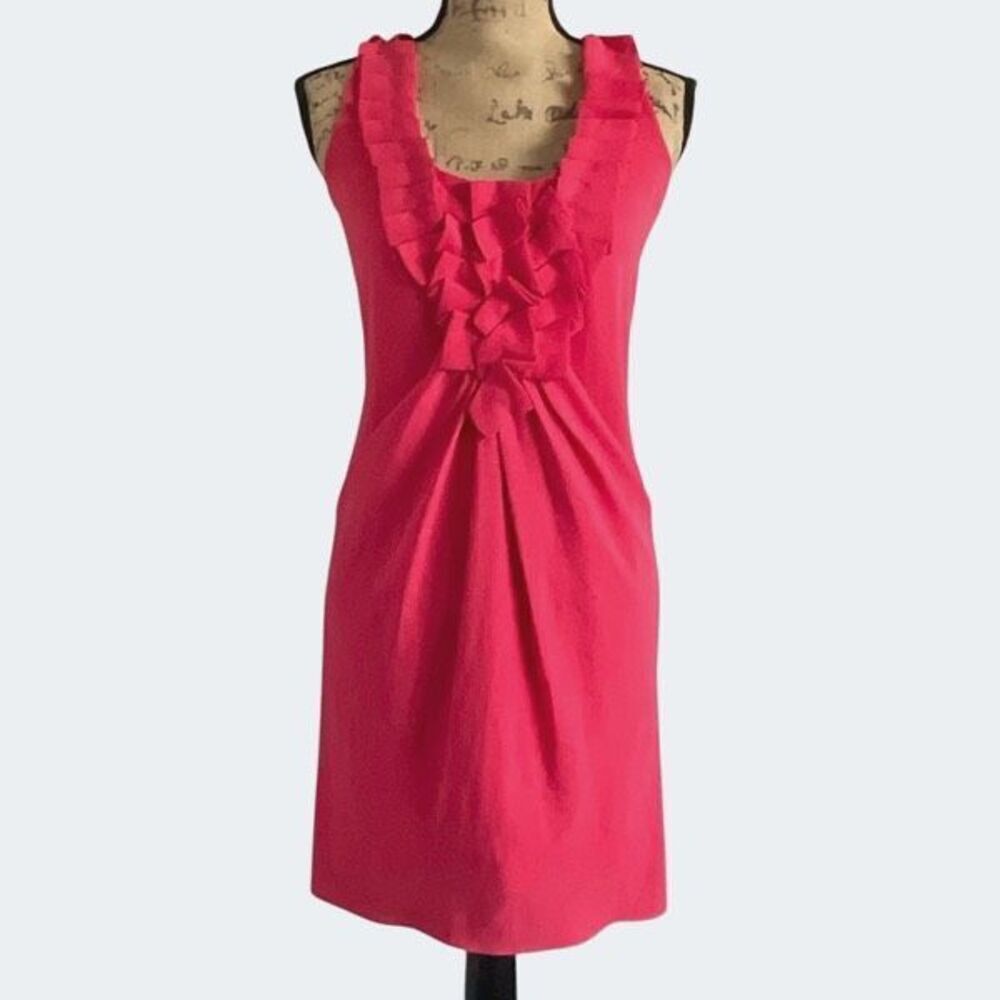 EUC RACHEL Rachel Roy Pink Ruffle/Fold Tank Dress Size 0
